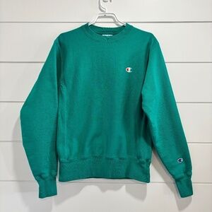 Champion reverse weave green crew neck sweatshirt size small